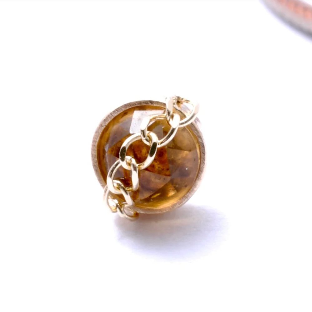 Pupil Hall Sweetness Citrine Chain, Press-fit End, 14k Yellow Gold